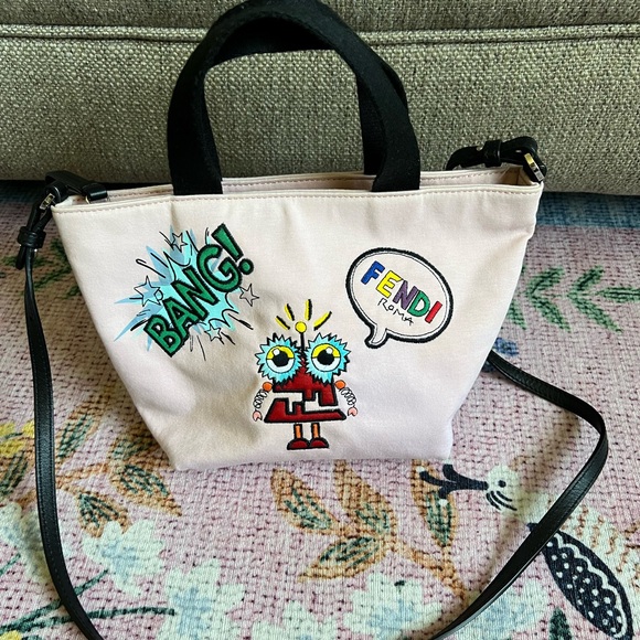 Fendi mini embroidered shopping tote - Picture 3 of 12